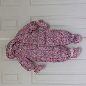 GAP Floral Puffer Down One-Piece Snowsuit